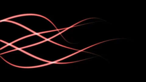 Red glowing lines in curved motion - seamless (FULL HD) Video stock 37073168