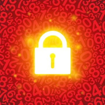 Red glowing lock Stock Illustration