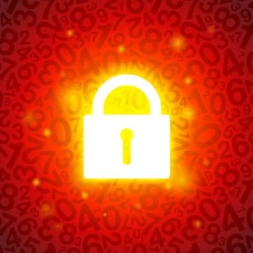 Red glowing lock Stock-Illustration