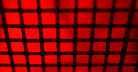 Red Glowing Metal Grid Pattern, Abstract Macro Close-Up Stock Footage 344011398