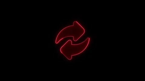 Red glowing neon arrows in circular motion rotating on dark background crea.. Stock Footage 345549940