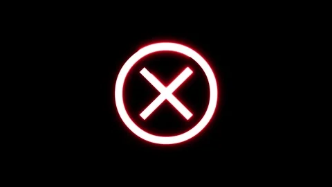 Red glowing neon cross icon flickering in circle on black background. Stock-Footage 337330856