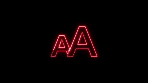 Red glowing neon letters double a animation on black background. Stock Footage 337082072