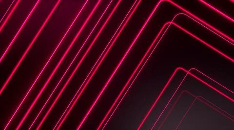 Red glowing neon lines abstract tech futuristic motion background. 3d illustr Stock Illustration
