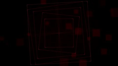 Red glowing nested squares rotating seamless loop motion background Stock Footage 344926350
