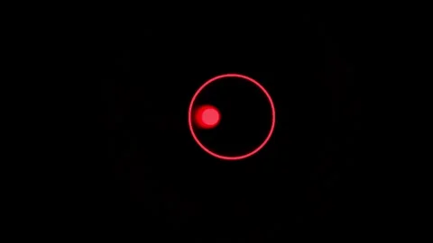 Red glowing orb orbiting in concentric circles on black background motion g.. Stock-Footage 344710060