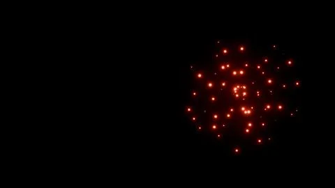 Red glowing particles on black background, digital data and technology Stock Illustration