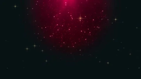 Red glowing particles on dark background. Abstract festive light bokeh overlay Video stock 339646403