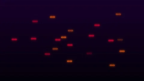 Red glowing pixel dash line motion sequence Stock Footage 341845296