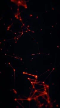 Red glowing plexus network dots abstract background Stock Illustration