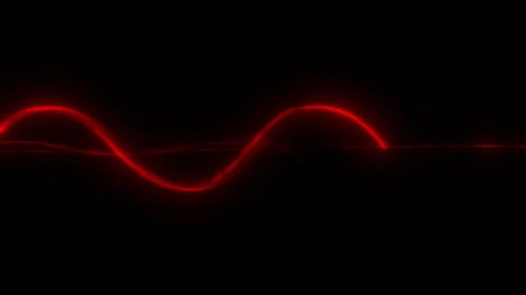 Red Glowing Random Oscillating Lines Moving Quickly with Black Background. Stock Footage 311972689