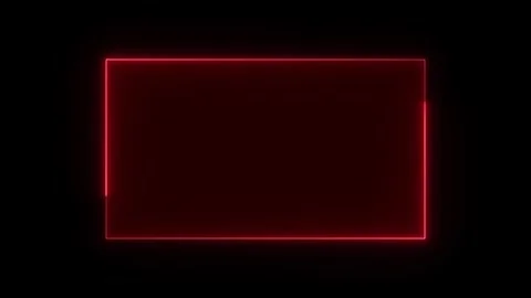 Red glowing rectangular border animation tracing edges on dark background d.. Vídeo Stock 345550198