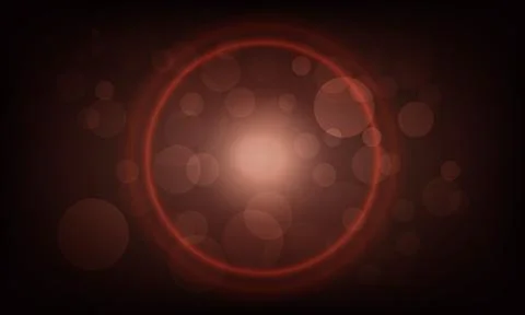 Red glowing ring circle bokeh light abstract background. Stock Illustration