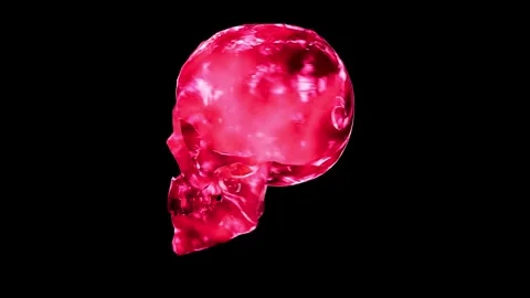 Red Glowing Skull Stock Footage 248742546