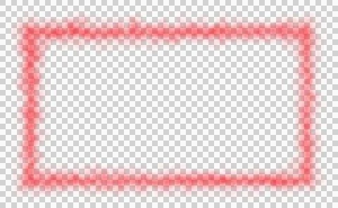 Red glowing smoke frame,border on transparent background with foggy neon Stock Illustration