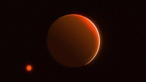 Red glowing sphere in space Stock Footage 325986677