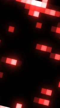 Red glowing squares and rectangles on black digital background Stock Illustration