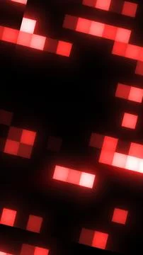 Red glowing squares and rectangles on black digital background 스톡 일러스트