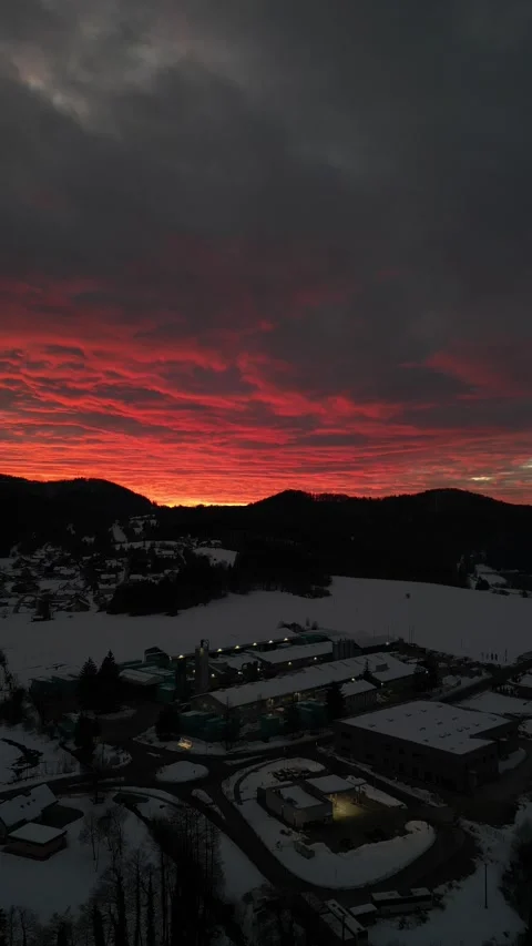 Red glowing sunset Stock Footage 237799193