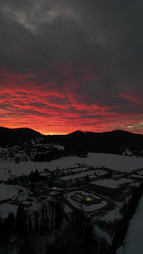 Red glowing sunset Stock Footage 237799204