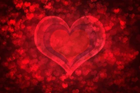 Red glowing valentine's day background Stock Illustration