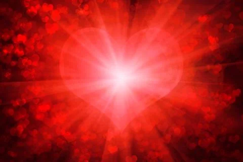 Red glowing valentine's day background Illustrazione stock