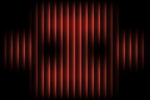 Red glowing vertical lines on black background abstract pattern bright color Stock Illustration
