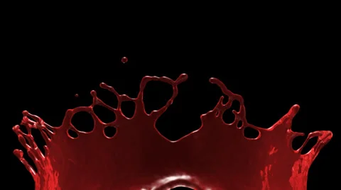 Red glowing water splash background in slow motion, alpha included (FULL HD) Stock Footage 39755717