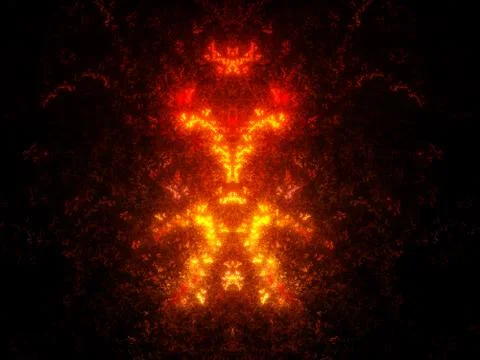 Red god flame in space Illustration