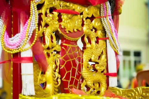 Red goddess palanquin Stock Photos