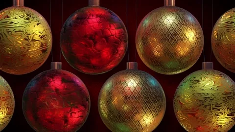 Red &amp; Gold Baubles Loop 스톡 동영상 264765631