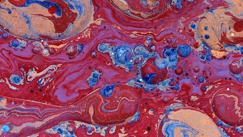 Red gold blue complex galaxy of cosmic paint colors in motion 1 Stock-Footage 108037729