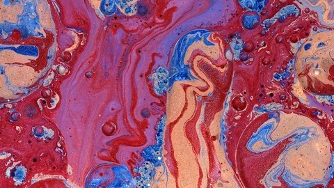Red gold blue complex galaxy of cosmic paint colors in motion 2 Stock-Footage 108037846