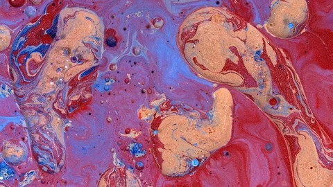 Red gold blue complex galaxy of cosmic paint colors in motion 4 Stock Footage 108038175