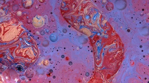 Red gold blue complex galaxy of cosmic paint colors in motion 5 Stock Footage 108038394