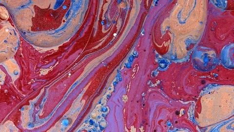 Red gold blue complex galaxy of cosmic paint colors in motion Stock Footage 108038521