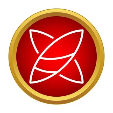 Red gold bordered medallion with abstract design Stock Illustration