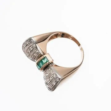 Red gold bow ring 写真素材