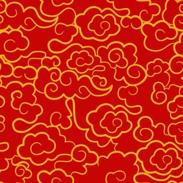 Red gold chinese cloud pattern Stock Illustration