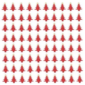 Red Gold Christmas Tree Pattern Decorations Composition Stock Illustration