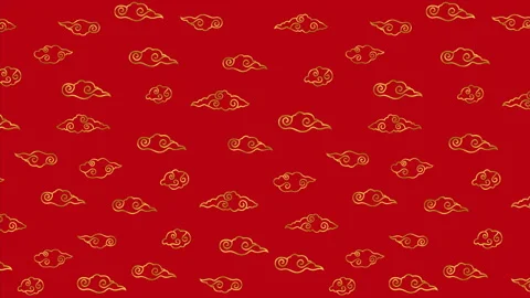 Red gold cloud chinese background animation Stock Footage 121355240