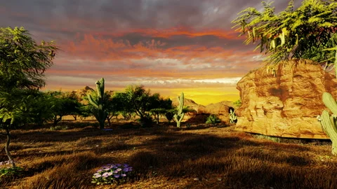 Red gold evening sunset dusk clouds old american west navajo desert mountain Vidéo 181677662