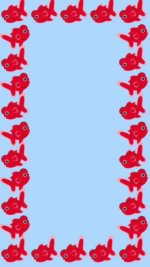 Red gold fish frame animation Stock Footage 314371803