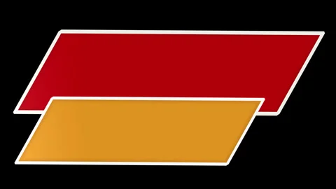 Red Gold Parallelogram Lower Third Video Graphic Overlay Animation Stock Footage 340961591