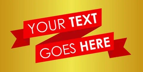 Red gold Ribbon Vector Template Illustration Stock Illustration