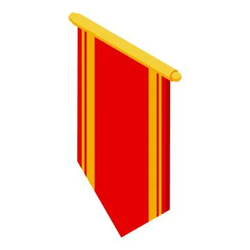 Red gold roll icon isometric vector. Chinese scroll Illustrazione stock
