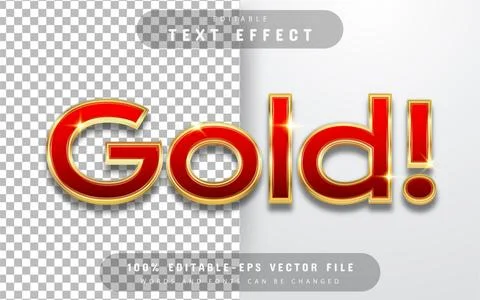Red gold text effect editable Stock Illustration