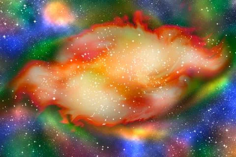 Red golden space background Stock Illustration
