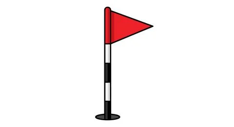 Red Golf Flag Marker on White Background Stock Illustration