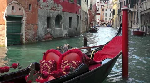 Red gondola Stock Footage 20441744